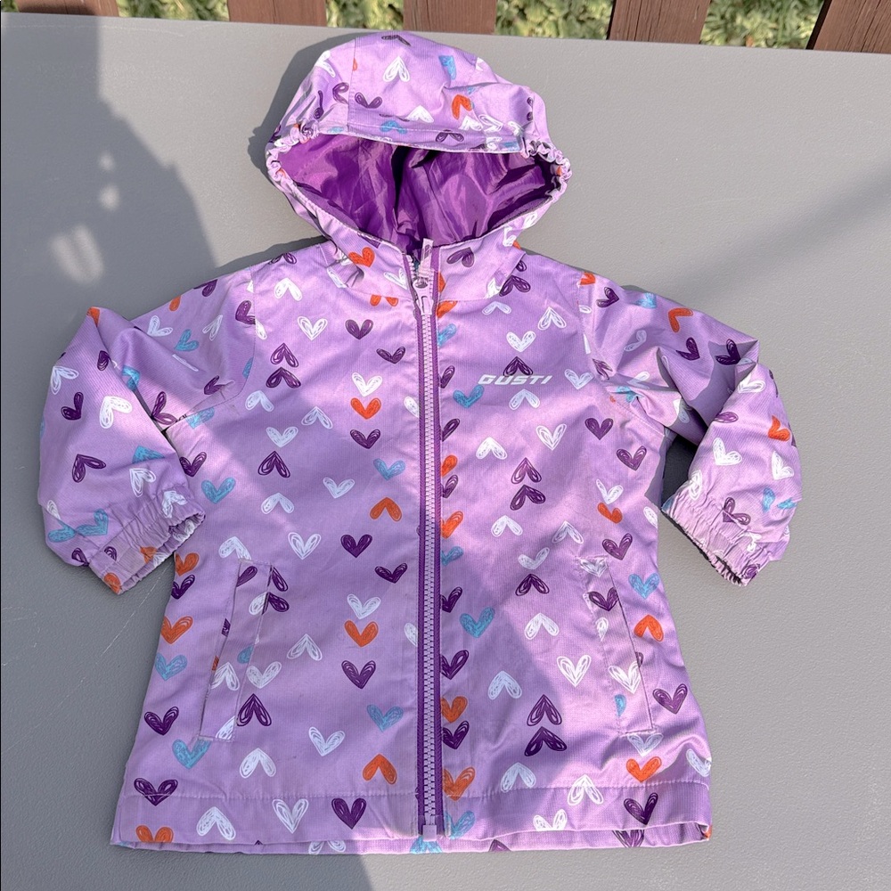 GUSTI Purple Heart Warm Fleece Lightweight Fall Autumn Jacket - Size 2T